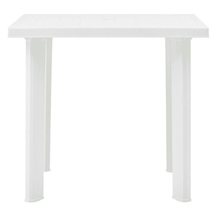 Table de jardin rectangulaire plastique blanc Assoa 80 cm - Photo n°2