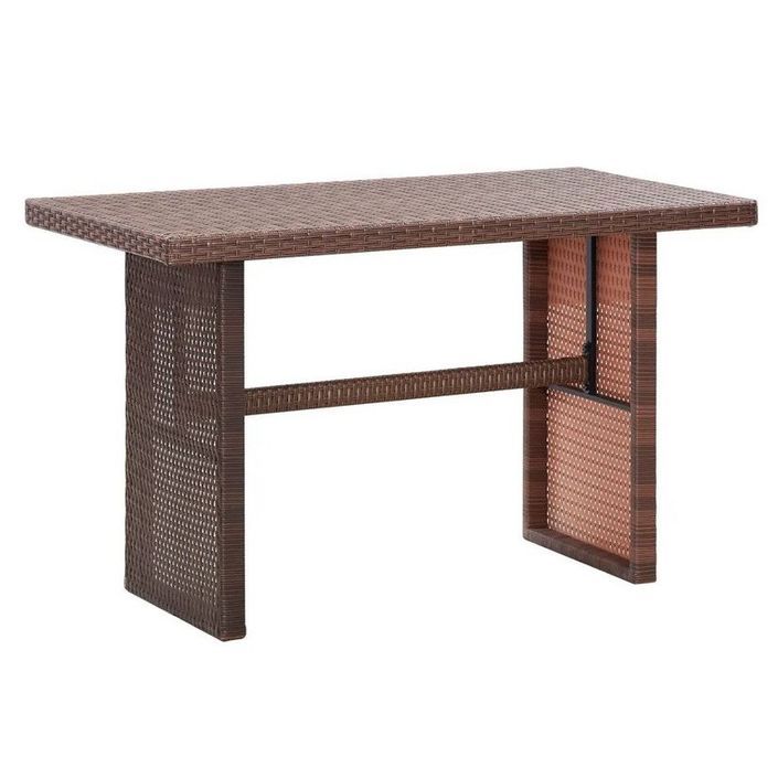 Table de jardin rectangulaire résine tressée marron Mugi 110 cm - Photo n°1