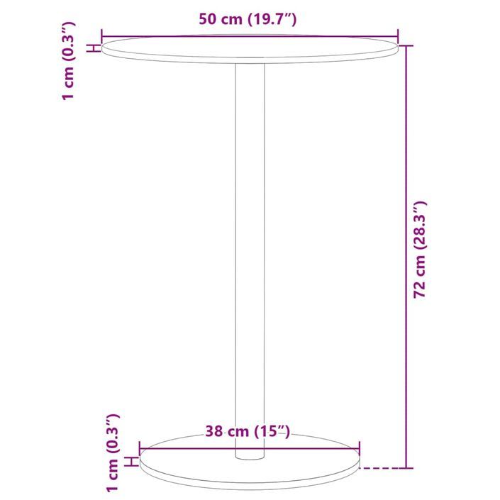 Table de jardin ronde noir Ø50x72 cm acier - Photo n°7