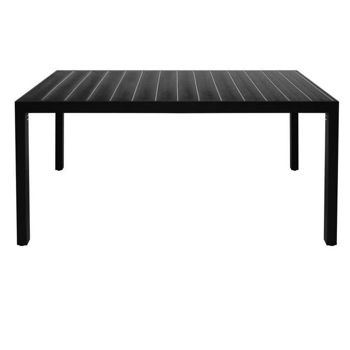 Table de jardin WPC et pieds métal noir Etrino 150 cm - Photo n°2