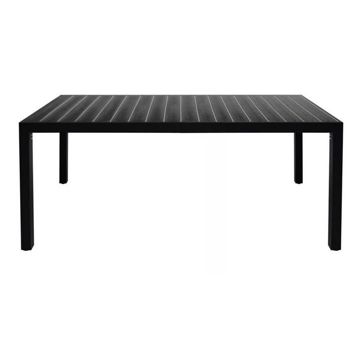 Table de jardin WPC et pieds métal noir Etrino 185 cm - Photo n°2