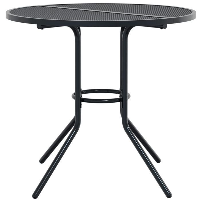 Table de patio ronde anthracite acier enduit de poudre - Photo n°4