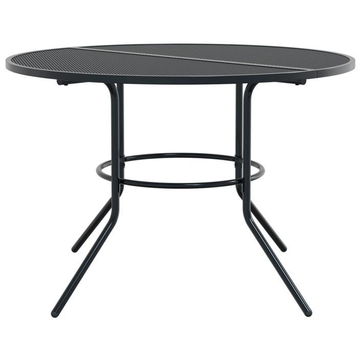 Table de patio ronde anthracite acier enduit de poudre - Photo n°4