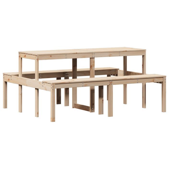 Table de pique-nique 160x134x75 cm bois massif de pin - Photo n°6