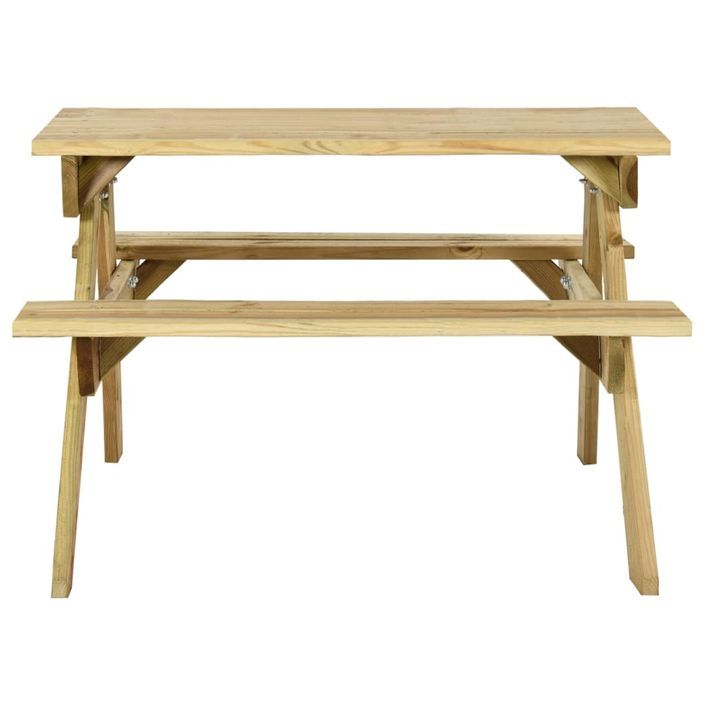 Table de pique-nique et bancs 110x123x73cm Bois de pin imprégné - Photo n°3