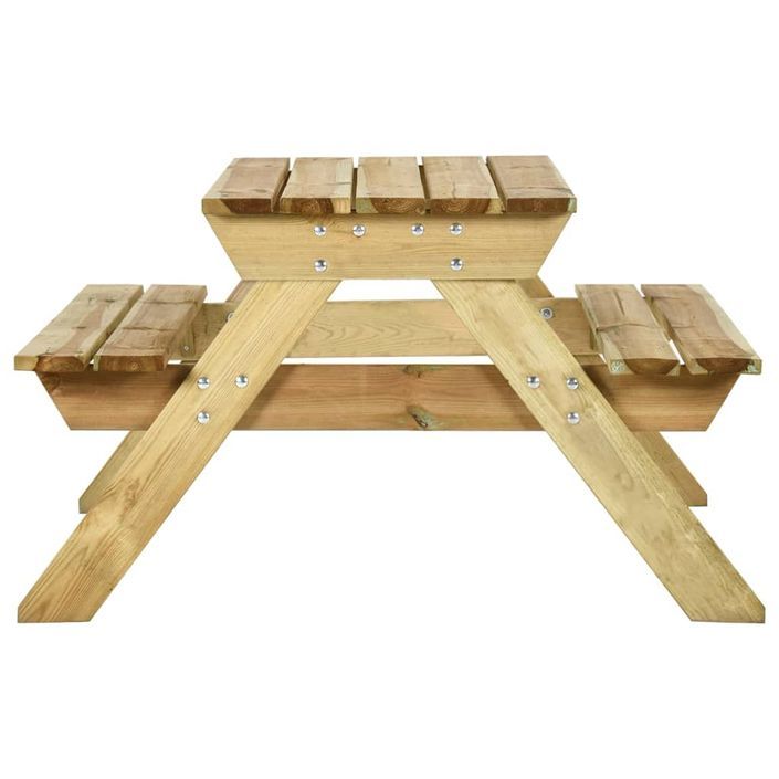 Table de pique-nique et bancs 110x123x73cm Bois de pin imprégné - Photo n°4