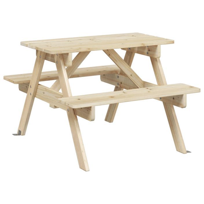 Table de pique-nique pour 4 enfants avec parasol bois de sapin - Photo n°8