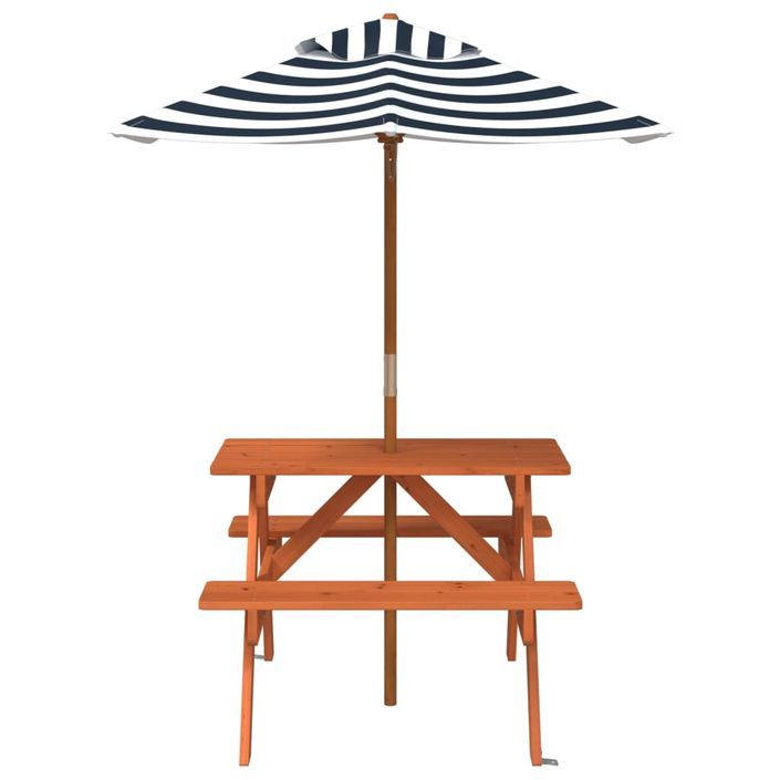 Table de pique-nique pour 4 enfants avec parasol bois de sapin - Photo n°3