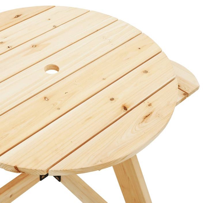 Table de pique-nique pour 4 enfants avec parasol rond sapin - Photo n°10