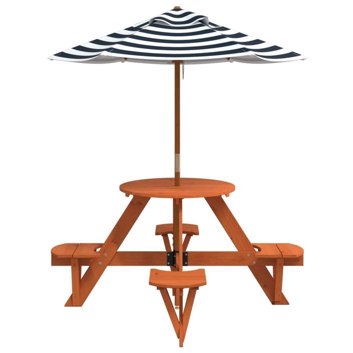 Table de pique-nique pour 4 enfants avec parasol rond sapin - Photo n°4