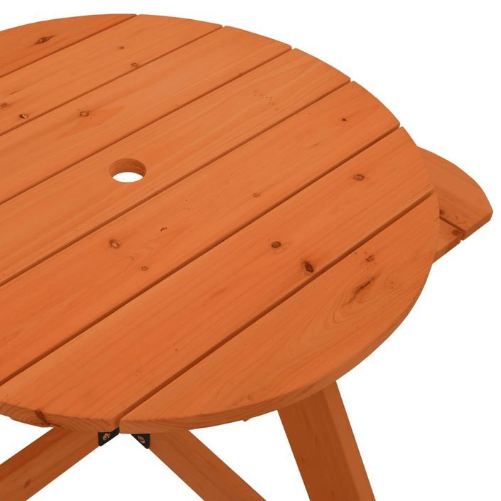 Table de pique-nique pour 4 enfants avec parasol rond sapin - Photo n°10