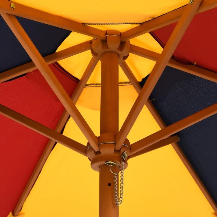 Table de pique-nique pour 6 enfants avec parasol hexagone sapin - Photo n°9