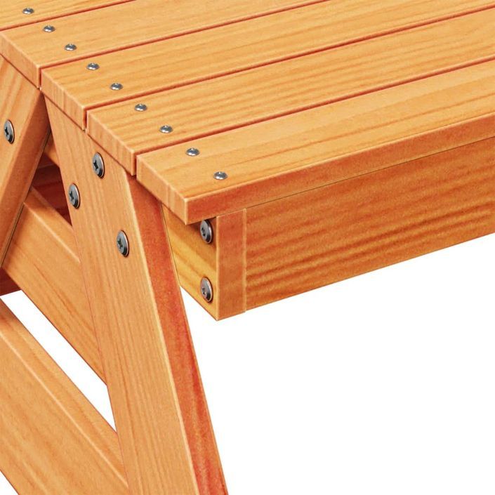 Table de pique-nique pour enfants marron bois massif pin - Photo n°7