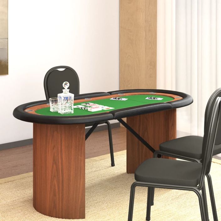 Table de poker 10 joueurs Vert 160x80x75 cm - Photo n°1