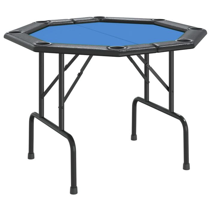 Table de poker pliable 8 joueurs Bleu 108x108x75 cm - Photo n°2