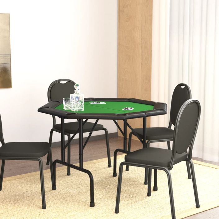 Table de poker pliable 8 joueurs Vert 108x108x75 cm - Photo n°1