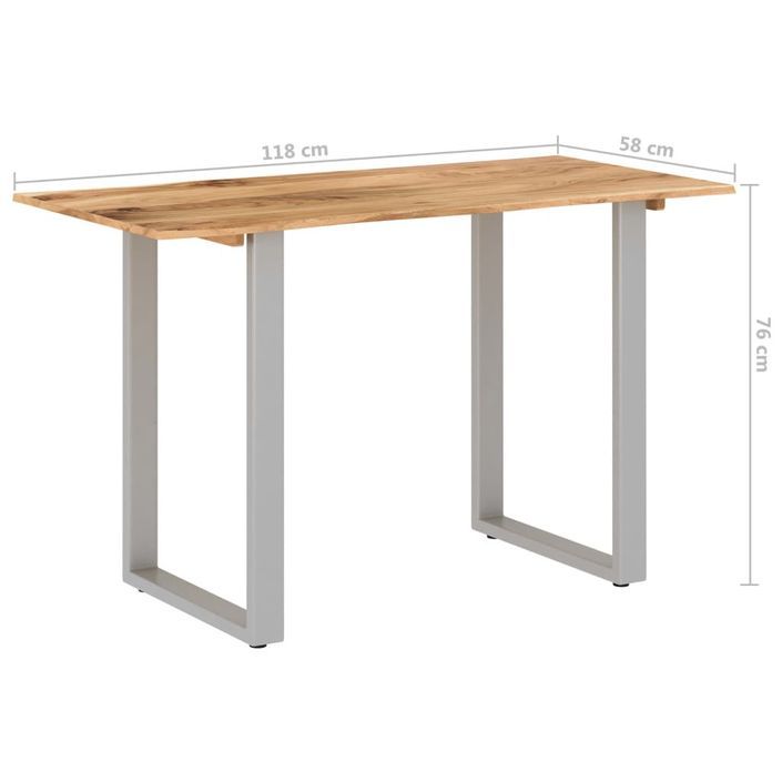 Table de salle à manger 118x58x76 cm Bois d'acacia solide - Photo n°6