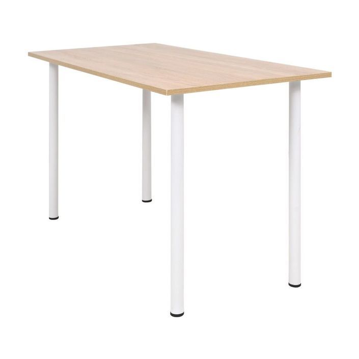 Table de salle à manger 120x60x73 cm Chêne et blanc - Photo n°1