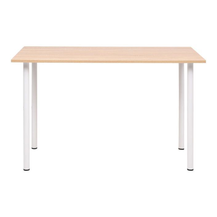 Table de salle à manger 120x60x73 cm Chêne et blanc - Photo n°2