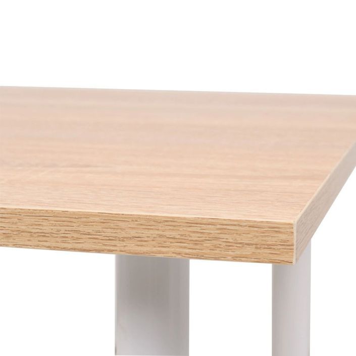 Table de salle à manger 120x60x73 cm Chêne et blanc - Photo n°4