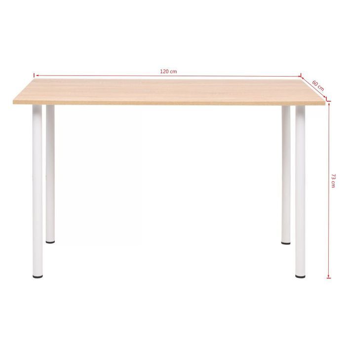 Table de salle à manger 120x60x73 cm Chêne et blanc - Photo n°5