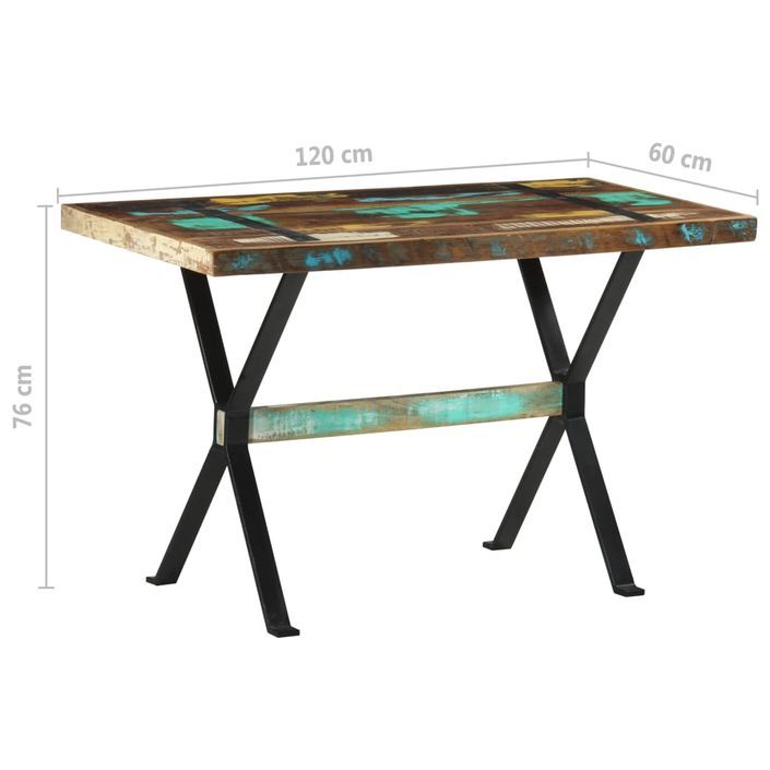 Table de salle à manger 120x60x76cm Bois de récupération massif - Photo n°7