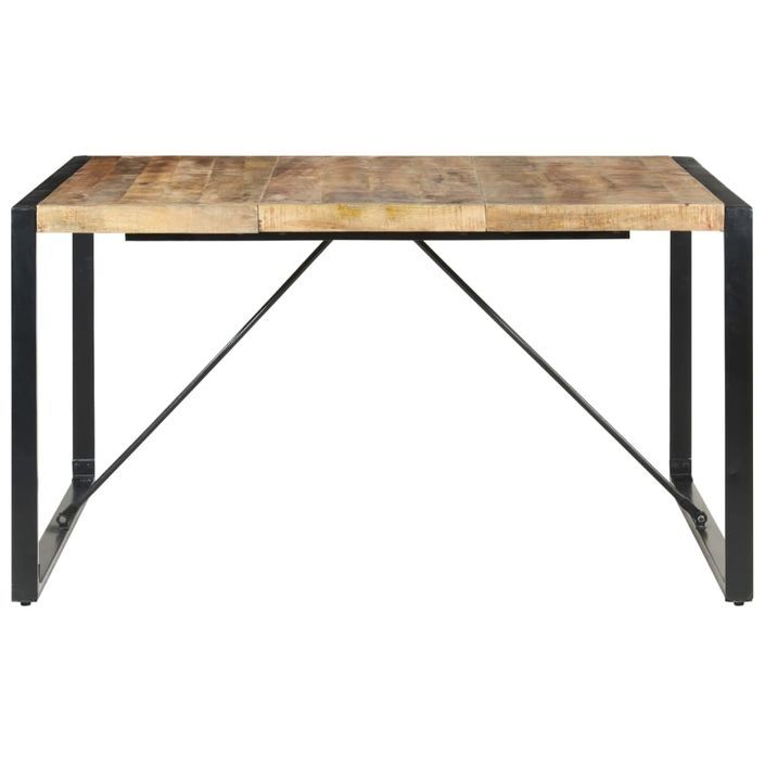 Table de salle à manger 140x140x75 cm Bois de manguier brut - Photo n°2