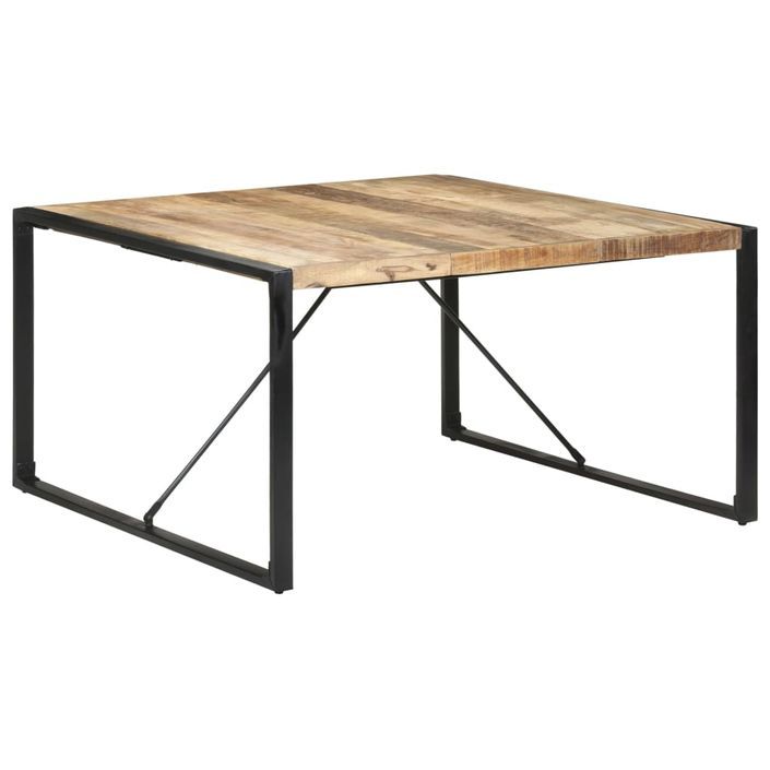 Table de salle à manger 140x140x75 cm Bois de manguier brut - Photo n°7