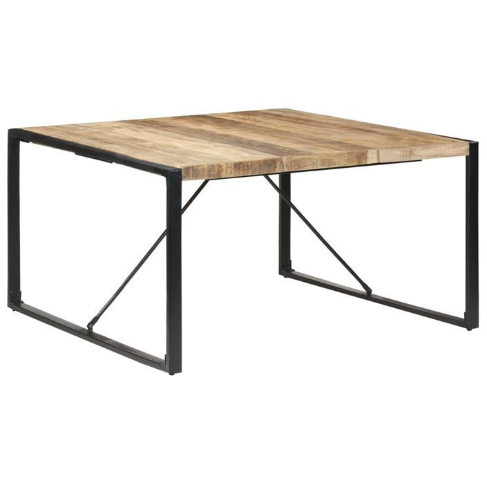 Table de salle à manger 140x140x75 cm Bois de manguier brut - Photo n°8