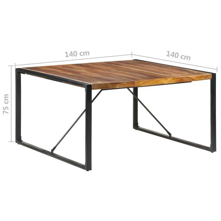 Table de salle à manger 140x140x75 cm Bois solide - Photo n°6