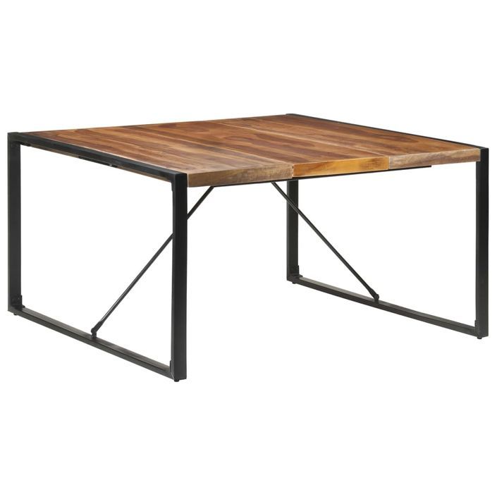 Table de salle à manger 140x140x75 cm Bois solide - Photo n°8