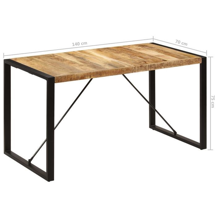 Table de salle à manger 140x70x75 cm Bois de manguier massif - Photo n°8