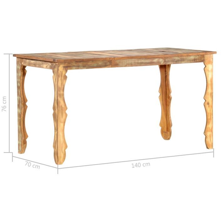 Table de salle à manger 140x70x76cm Bois de récupération massif 3 - Photo n°4