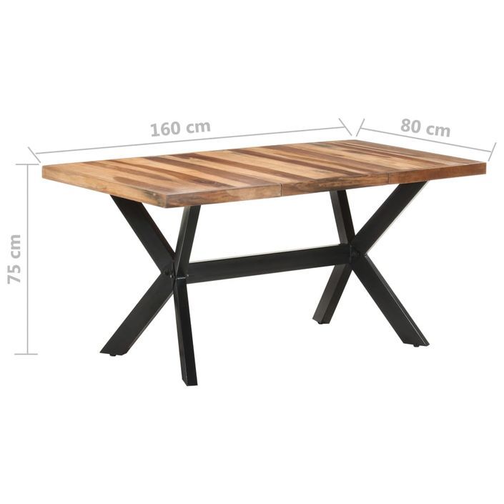 Table de salle à manger 160x80x75 cm Bois solide avec finition - Photo n°6