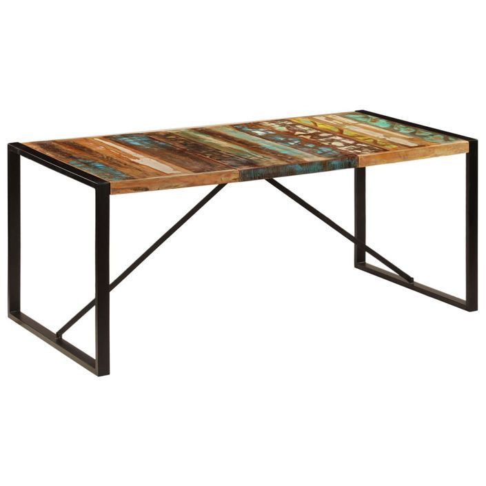 Table de salle à manger 180x90x75 cm Bois de récupération - Photo n°1