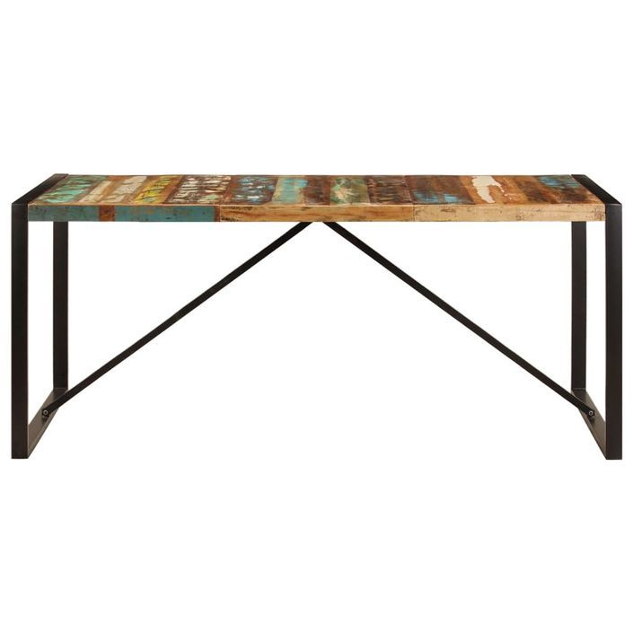 Table de salle à manger 180x90x75 cm Bois de récupération - Photo n°2