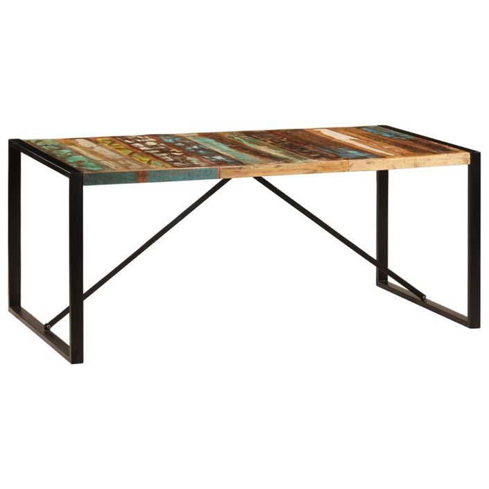 Table de salle à manger 180x90x75 cm Bois de récupération - Photo n°7