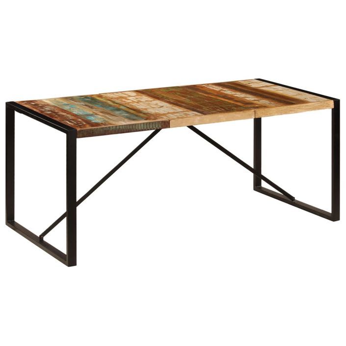 Table de salle à manger 180x90x75 cm Bois de récupération - Photo n°8