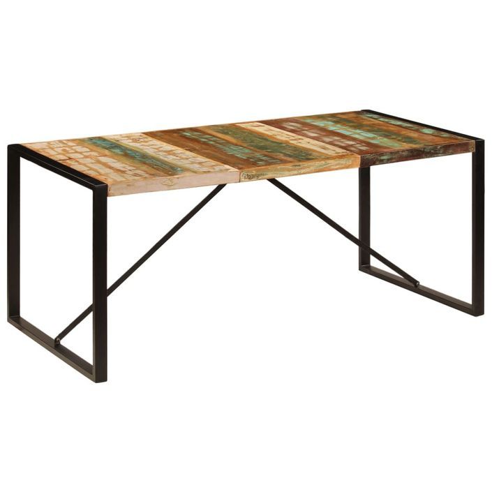 Table de salle à manger 180x90x75 cm Bois de récupération - Photo n°10