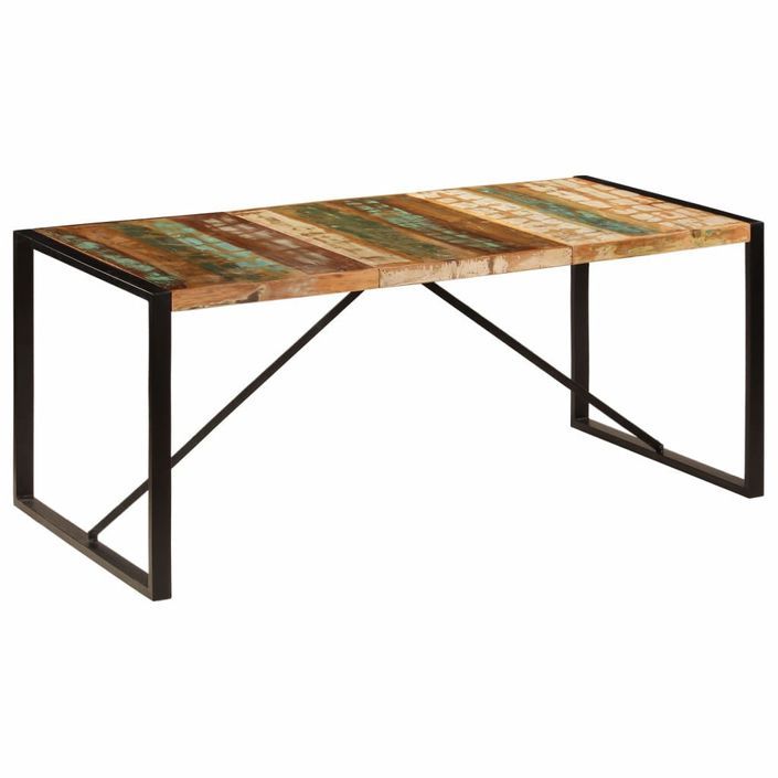 Table de salle à manger 180x90x75 cm Bois de récupération - Photo n°11