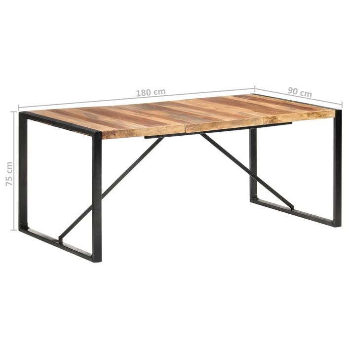 Table de salle à manger 180x90x75 cm Bois solide - Photo n°6