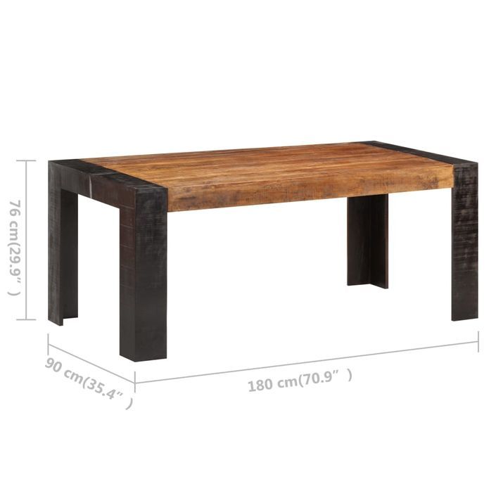 Table de salle à manger 180x90x76 cm Bois de manguier massif 6 - Photo n°6