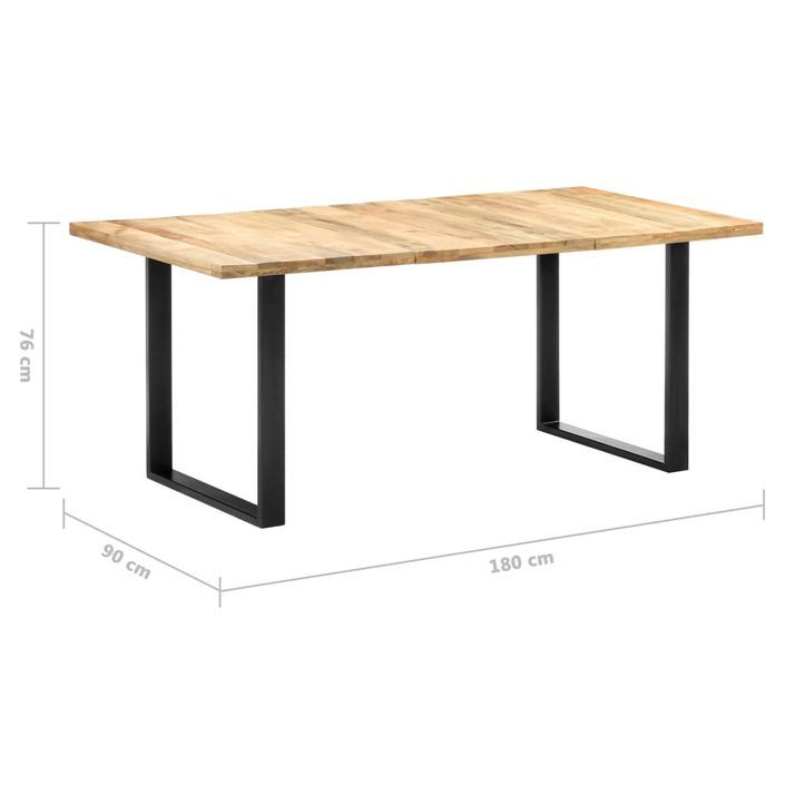 Table de salle à manger 180x90x76 cm Bois de manguier massif - Photo n°7