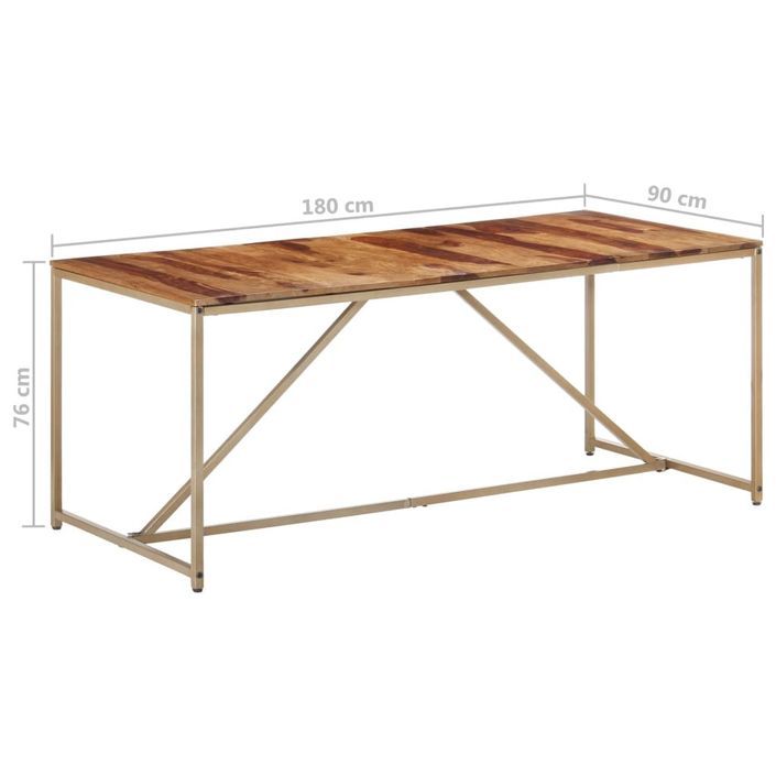 Table de salle à manger 180x90x76 cm Bois solide 2 - Photo n°7