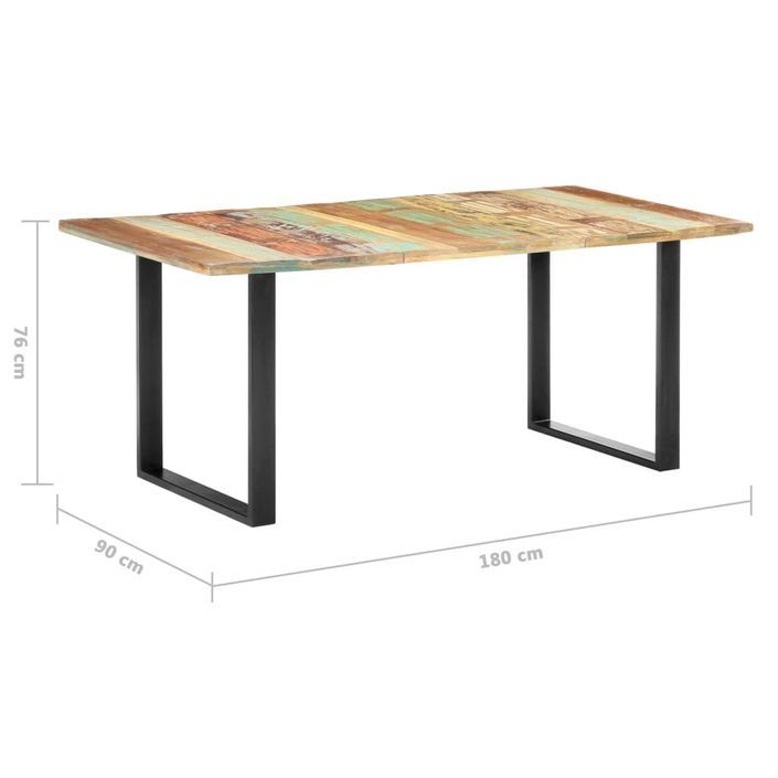 Table de salle à manger 180x90x76cm Bois de récupération solide 3 - Photo n°7