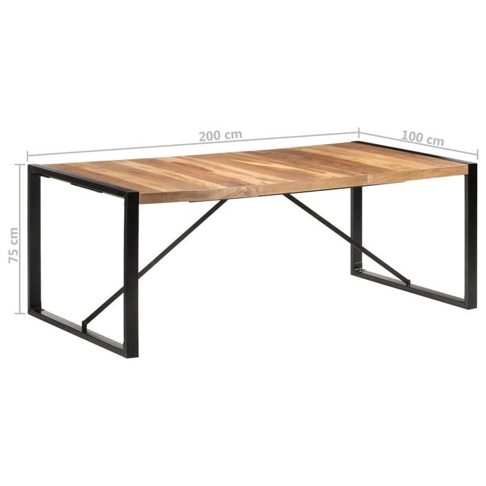 Table de salle à manger 200x100x75 cm Bois solide 2 - Photo n°6