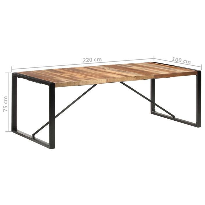 Table de salle à manger 220x100x75 cm Bois solide - Photo n°6