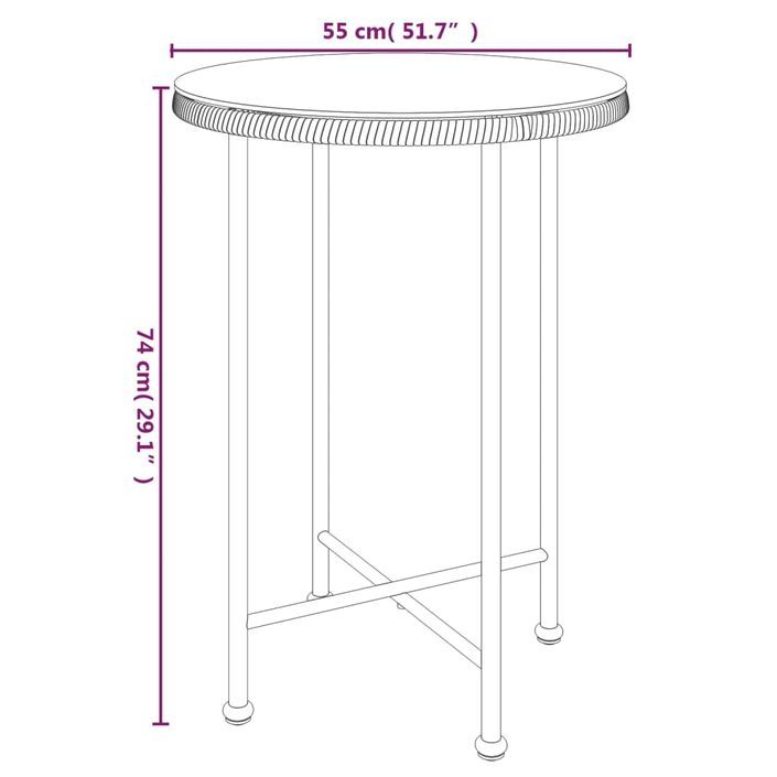 Table de salle à manger Ø55 cm Verre trempé et acier - Photo n°6