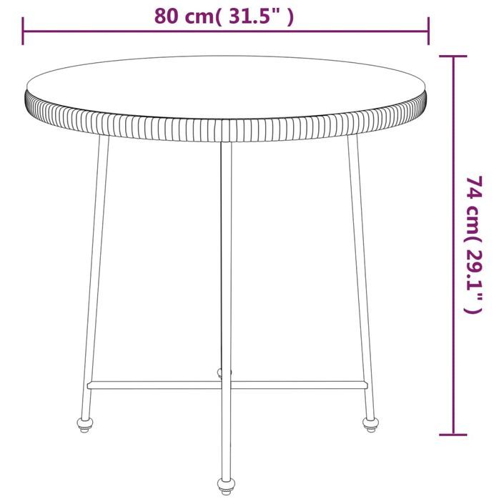 Table de salle à manger Ø80 cm Verre trempé et acier - Photo n°6