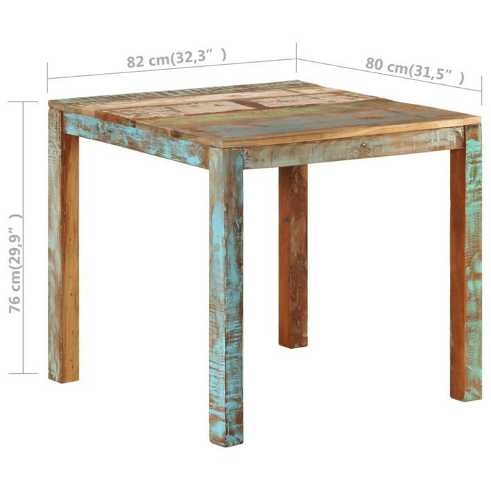 Table de salle à manger 82x80x76 cm Bois de récupération solide - Photo n°7